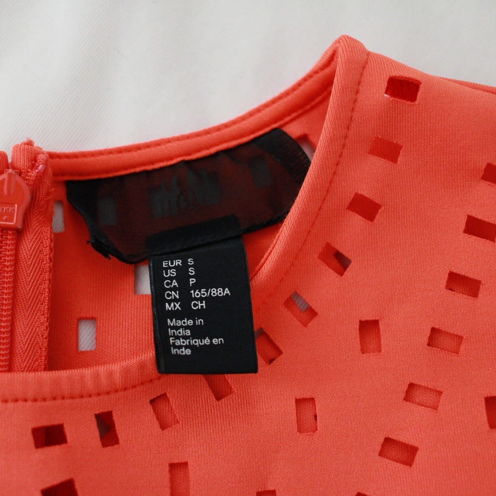 H&M | ORANGE PERFORATED DRESS - Picture 6 of 7